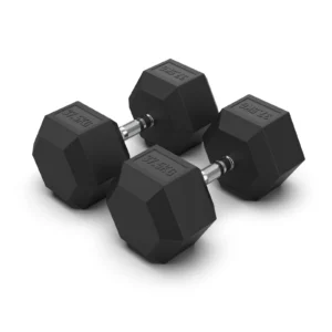 37.5KG Rubber Hex Dumbbell PAIR