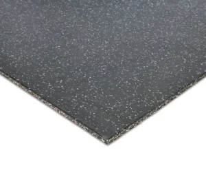 Premium Rubber Gym Mat – Black / Grey Fleck 1m x 1m x 15mm